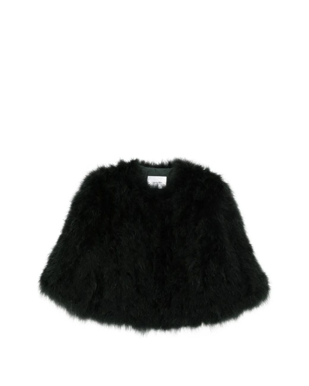 Yves Salomon Black Feather-Embellished Jacket