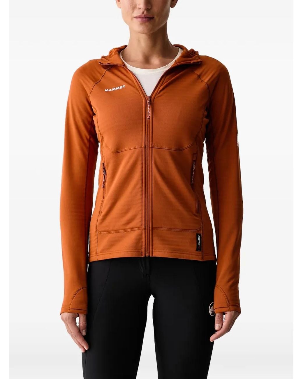 Mammut Orange Taiss Ml Logo-Print Zip-Up Hoodie