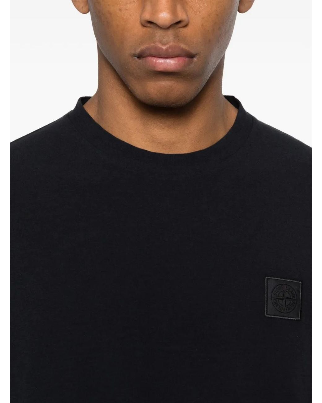 Stone Island Black T-Shirt With Logo for men