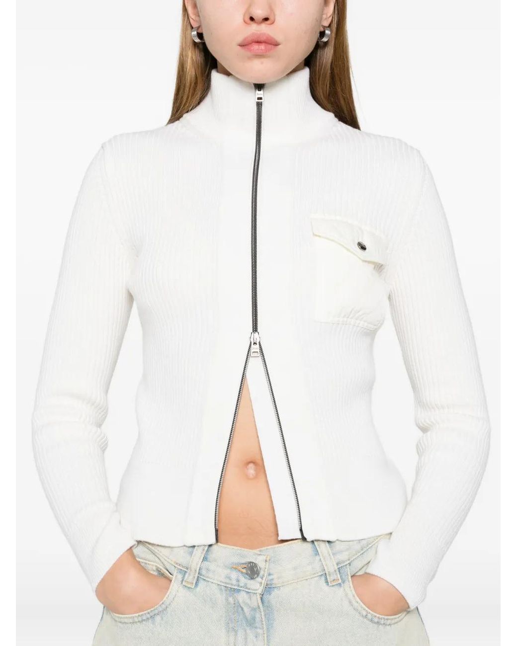Herno White Jacke Mit Reißverschluss