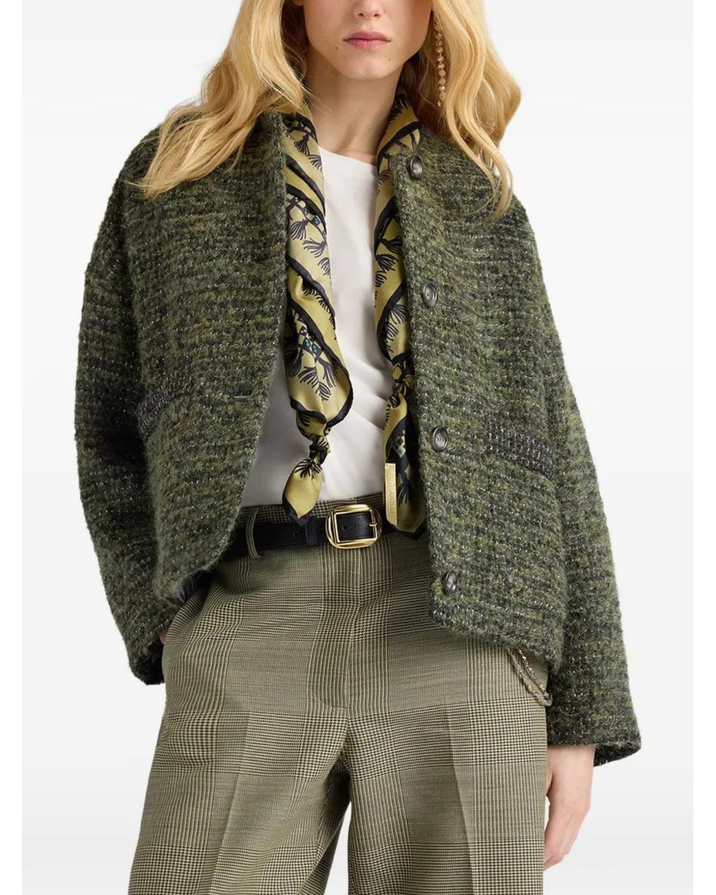 Momoní Green Veste Mosara À Simple Boutonnage