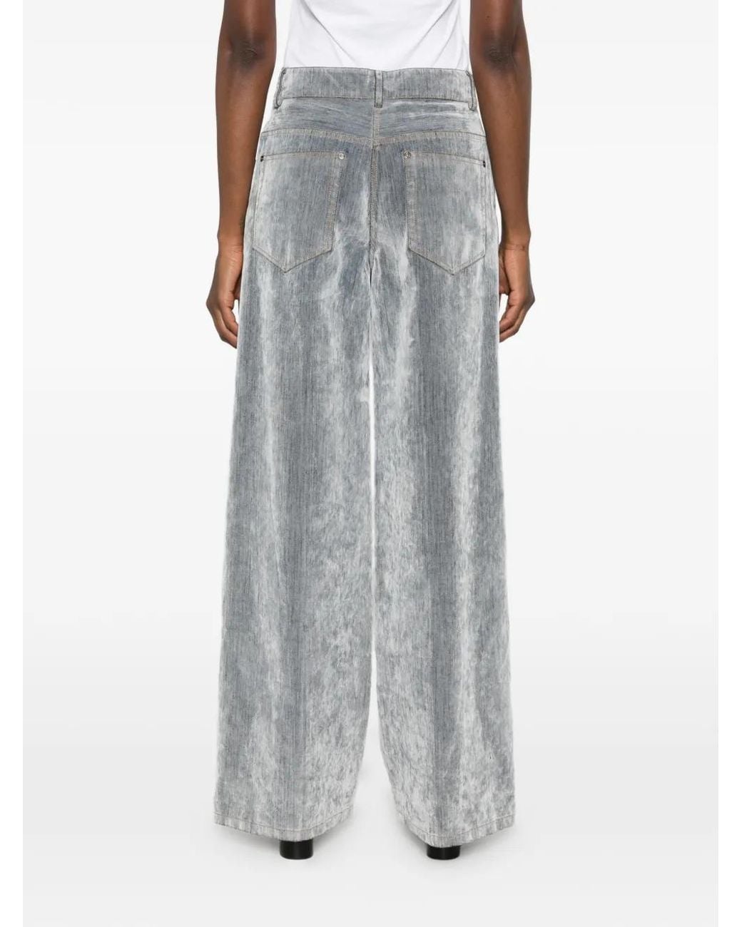 Forte_forte Gray Velvet-Finish Trousers