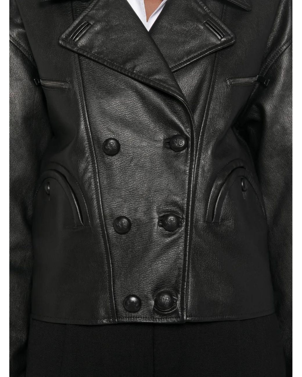 Blazé Milano Black Double-Breasted Leather Jacket