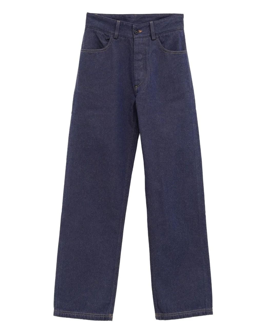 Baserange Blue Contrasting Zip-Fastening Jeans