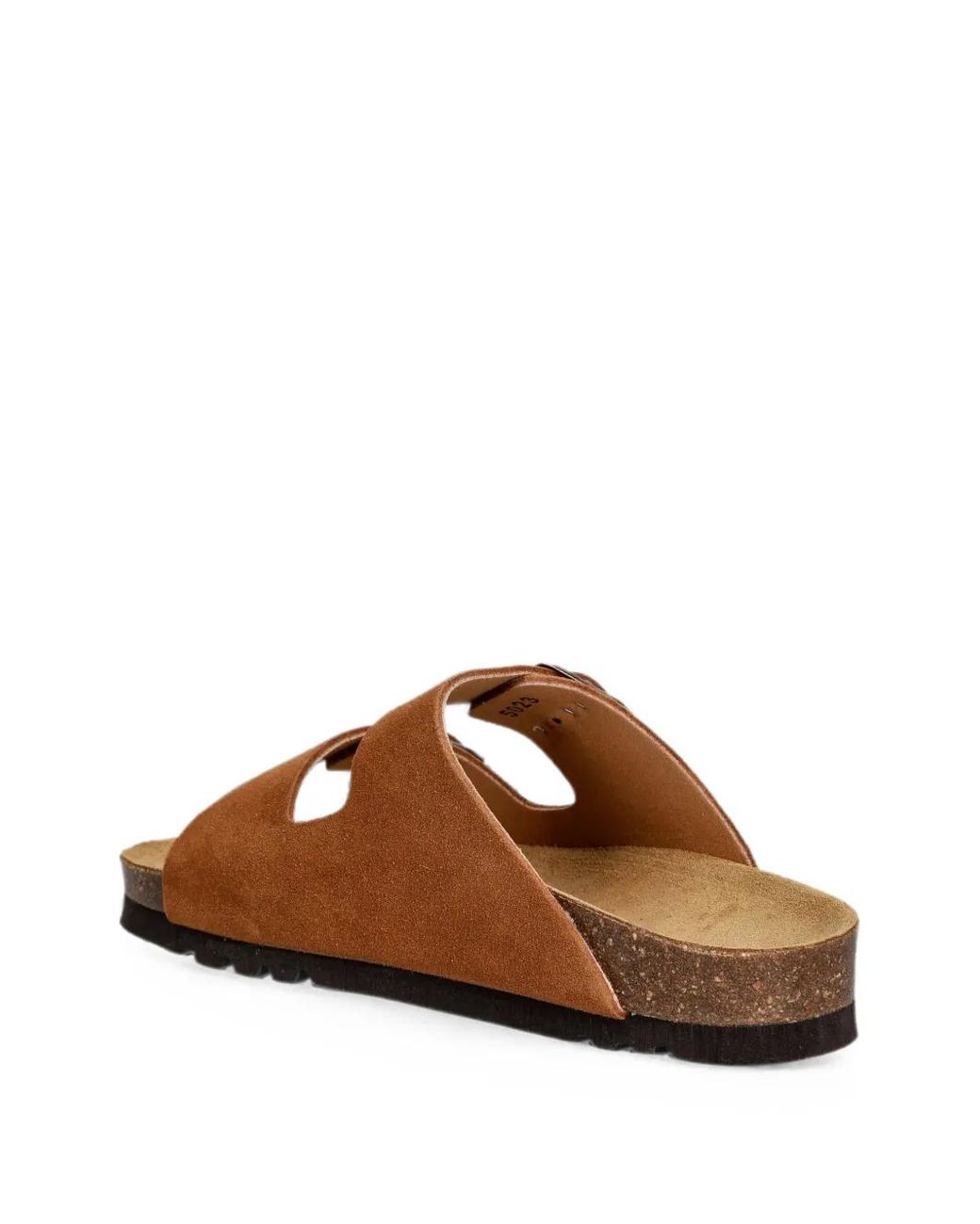 Scholl Brown Double Buckle-Strap Slides
