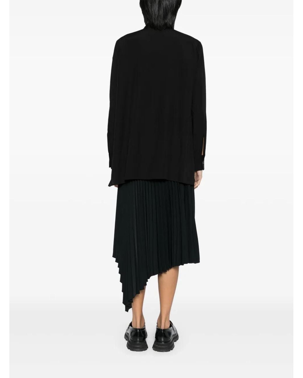 Yohji Yamamoto Black Layered-Design Shirt