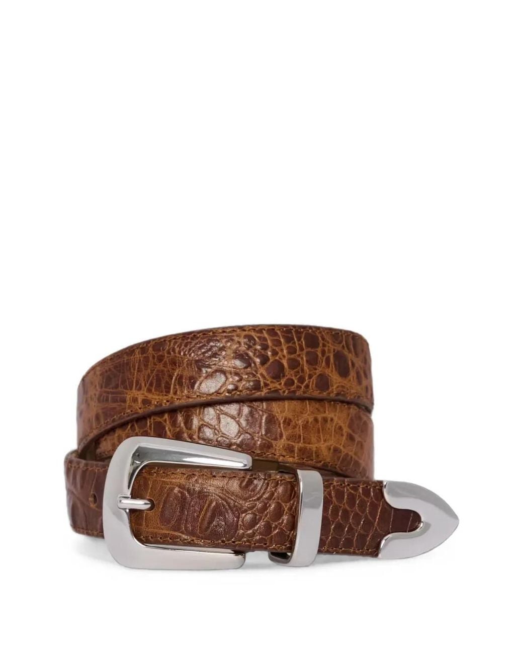 Gestuz Brown Gzcrolina Croc-Effect Belt