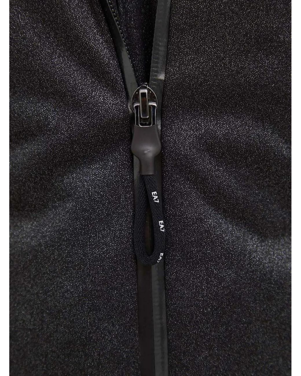EA7 Black Hooded Logo Jacket