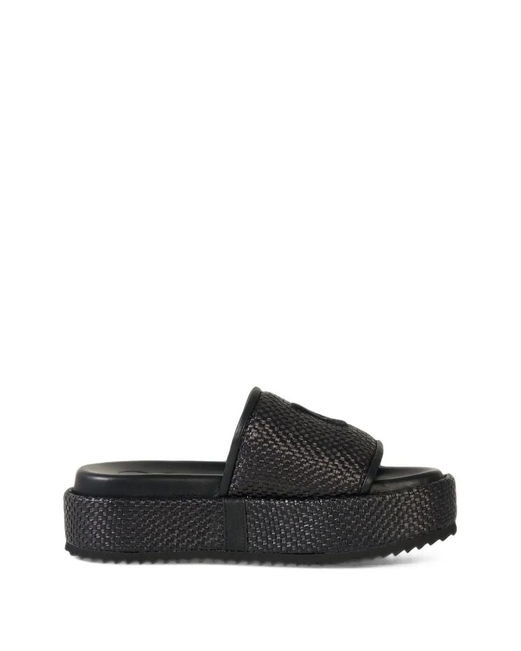 Bogner Black Sorrento Woven Platform Sandals