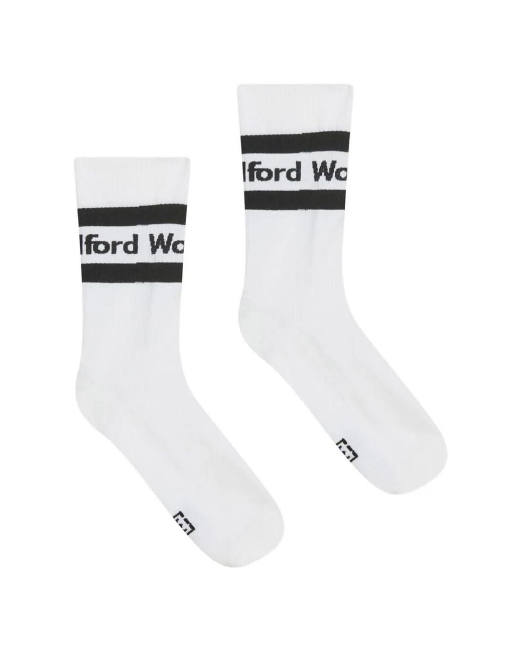 Wolford White Logo-Knit Ribbed Socks