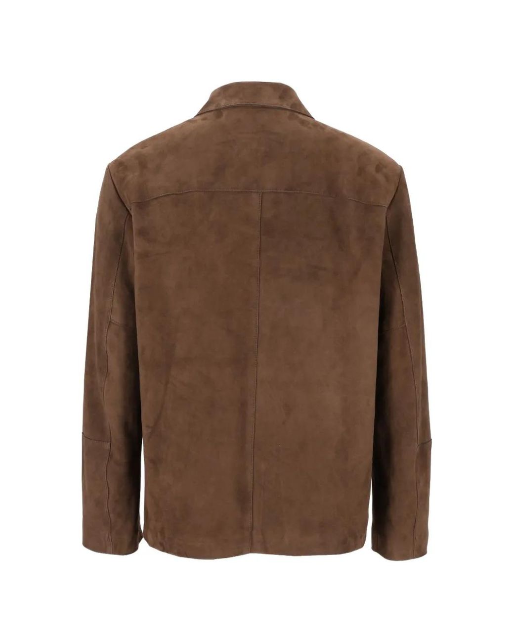 Grifoni Brown Suede Button-Fastening Jacket for men