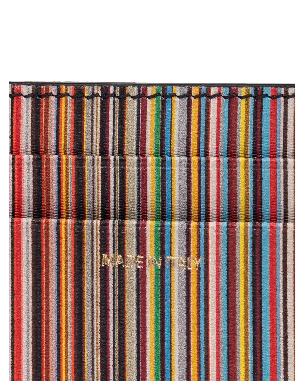 Portacarte A Righe di Paul Smith in Black da Uomo