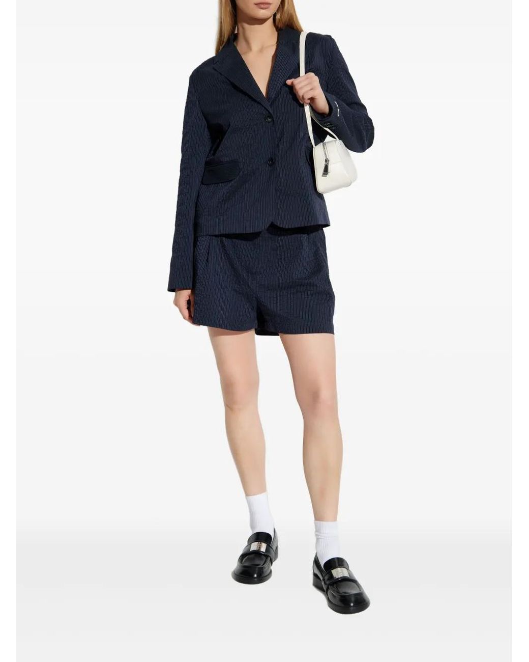 Maison Kitsuné Blue Logo-Patch Shorts