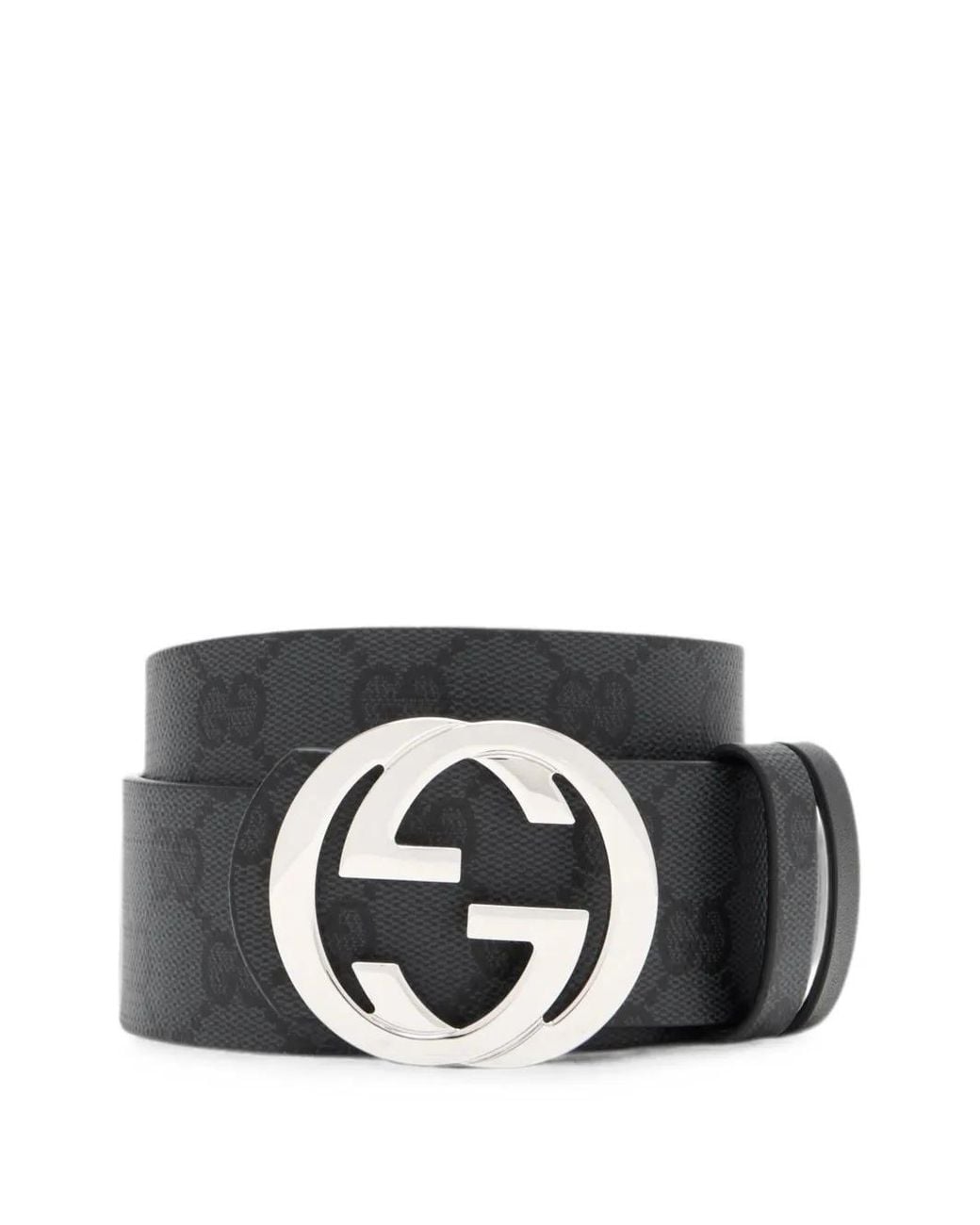 Gucci Black Reversible Belt With Interlocking G Buckle for men