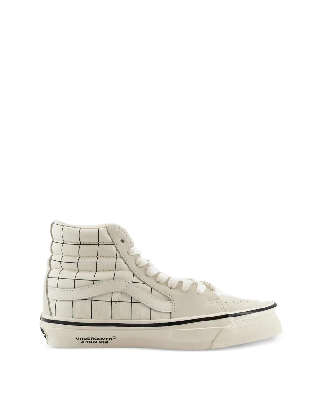 Vans White X Undercover Sk8-Hi Grid-Pattern Sneakers