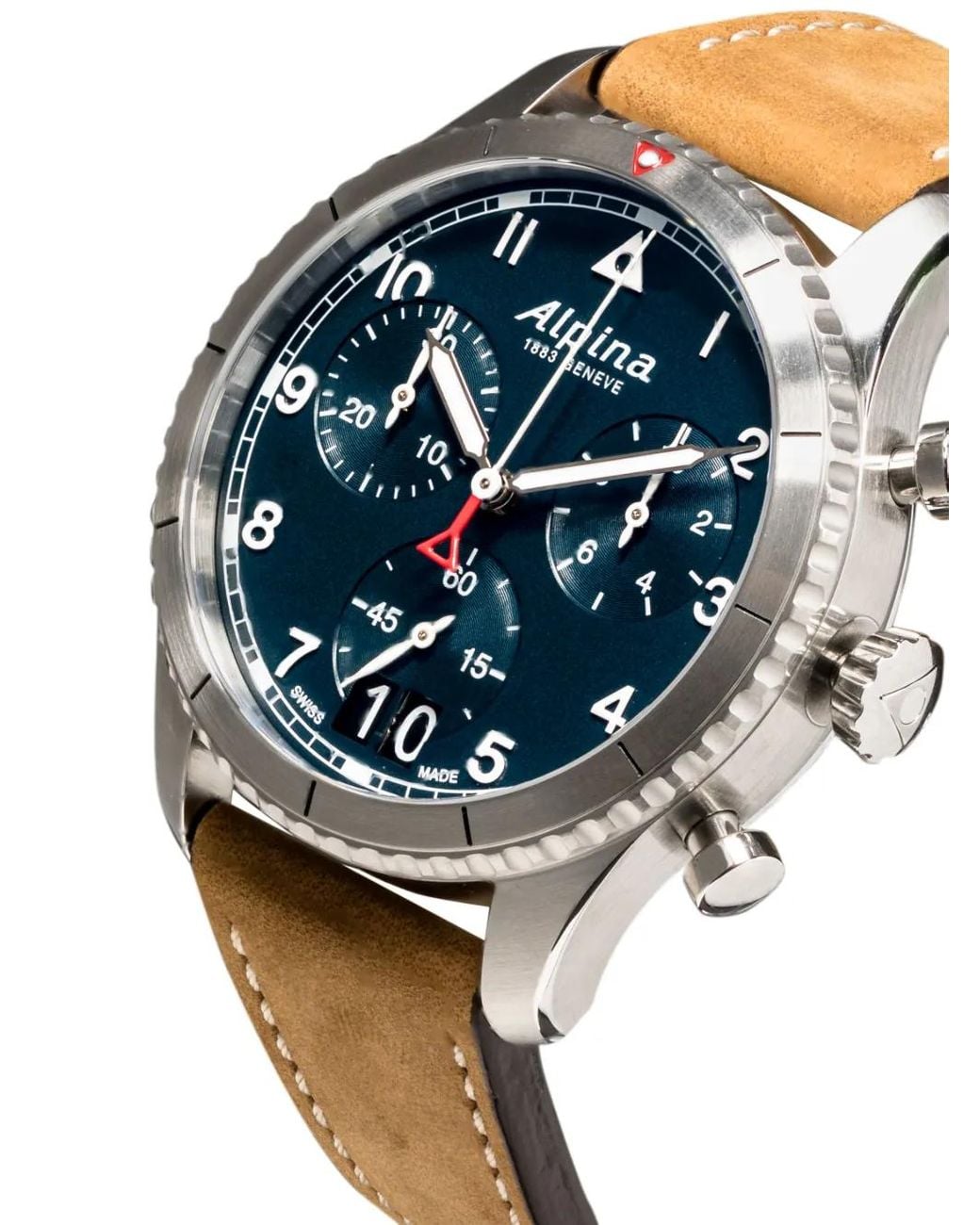 Alpina Blue Startimer Pilot Quartz Chronograph Big Date 41Mm for men