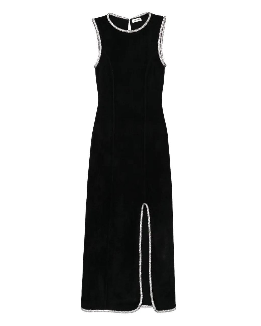 Sandro Embellished Split Maxi Dress in Black | Lyst UK
