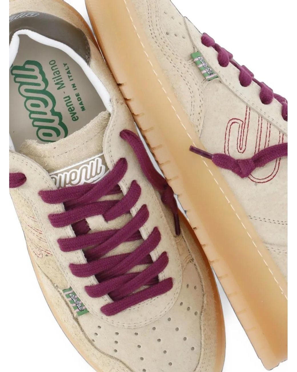 Evenuel Natural Logo-Embroidered Low-Top Sneakers