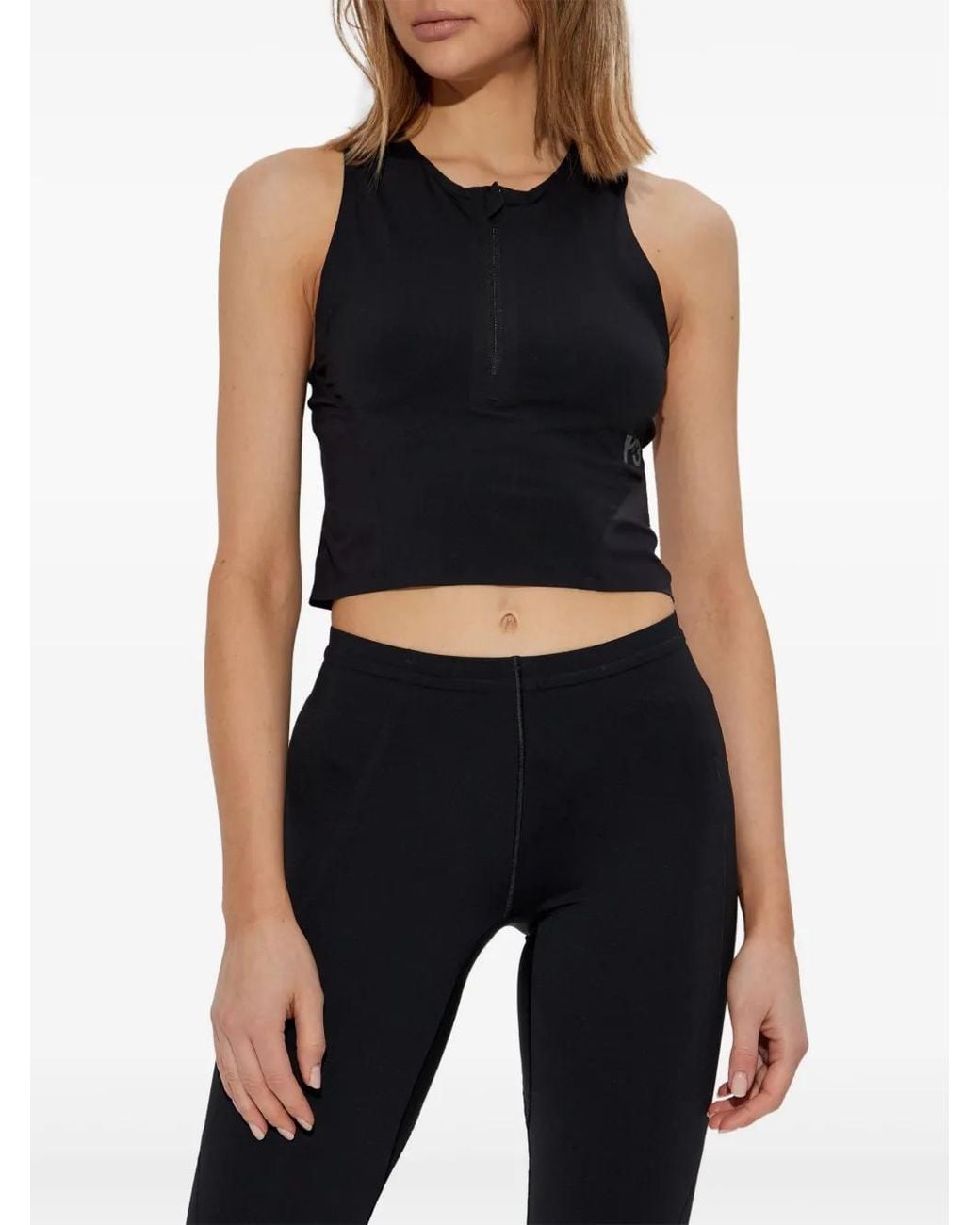 Y-3 Black Cropped Performance Tank Top