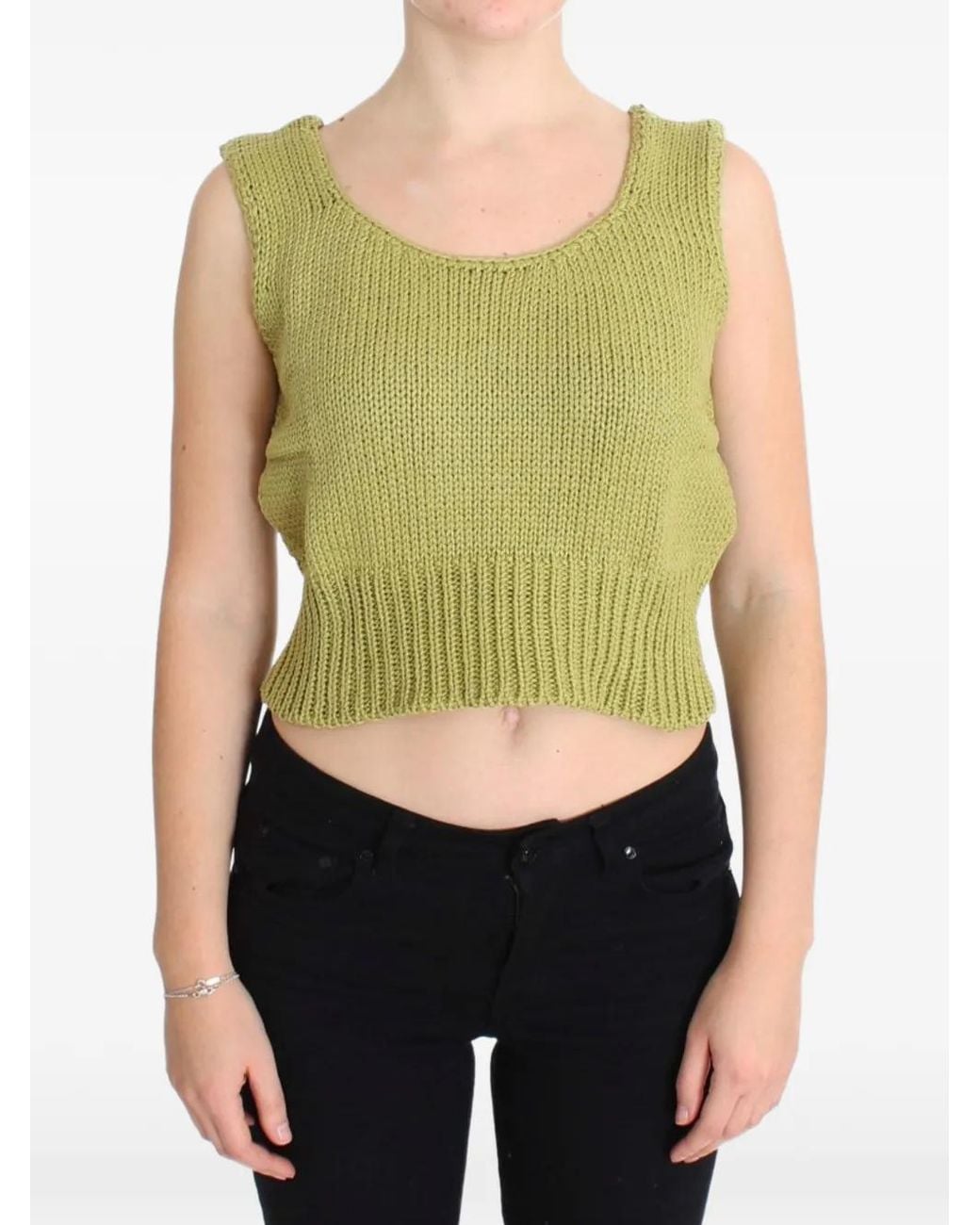 Pink Memories Cropped Top in het Green