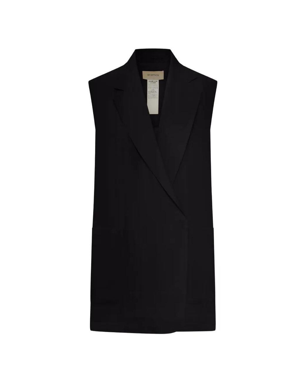 Sportmax Mouwloos Jack Met Opgestikte Zak in het Black