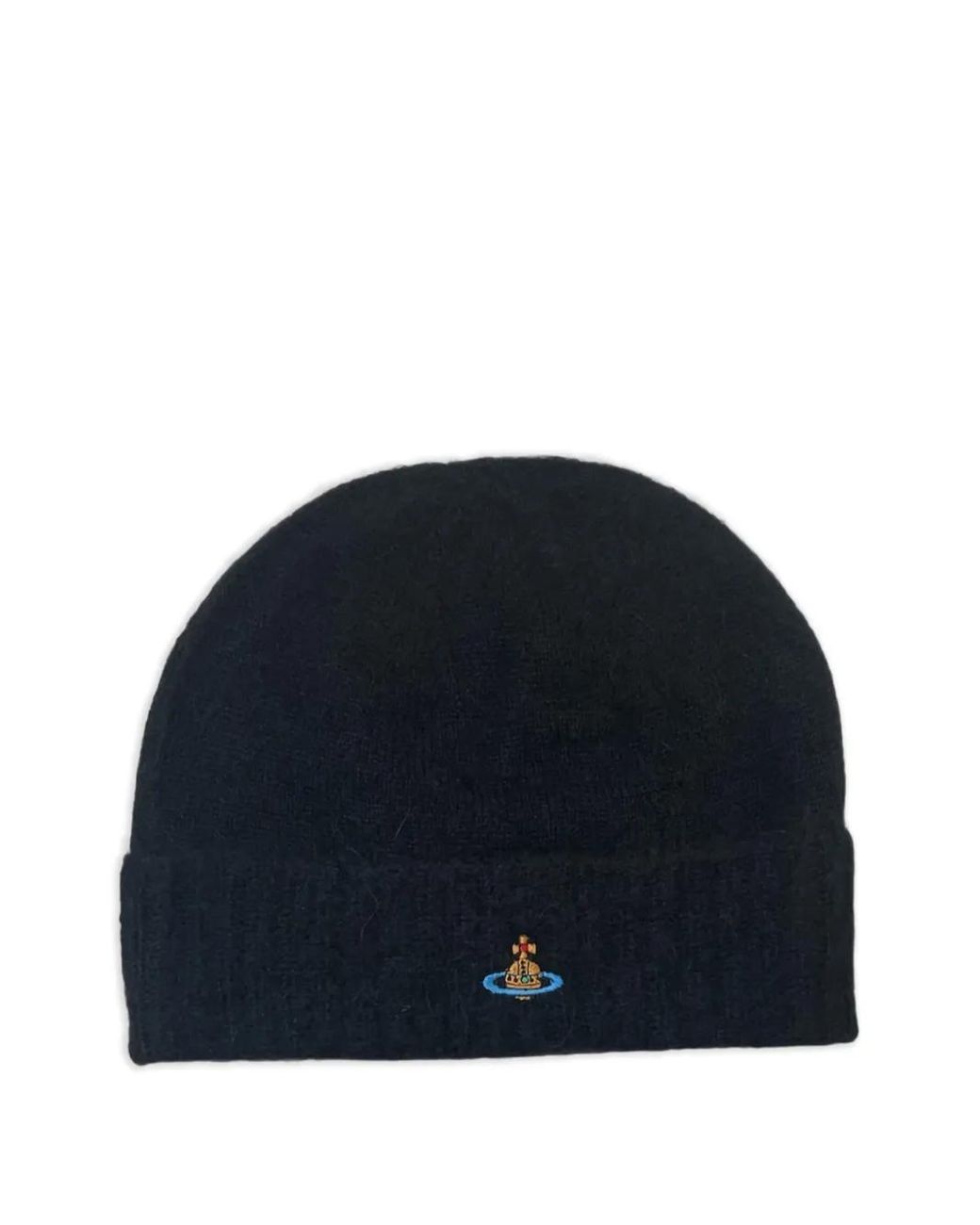 Vivienne Westwood Blue Orb-Embroidered Beanie