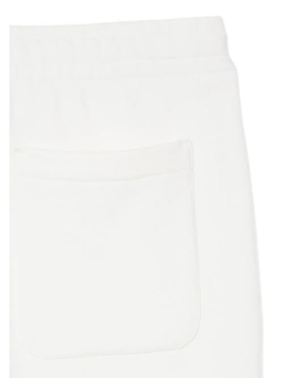 Lacoste White Loose Fit Fleece Joggers