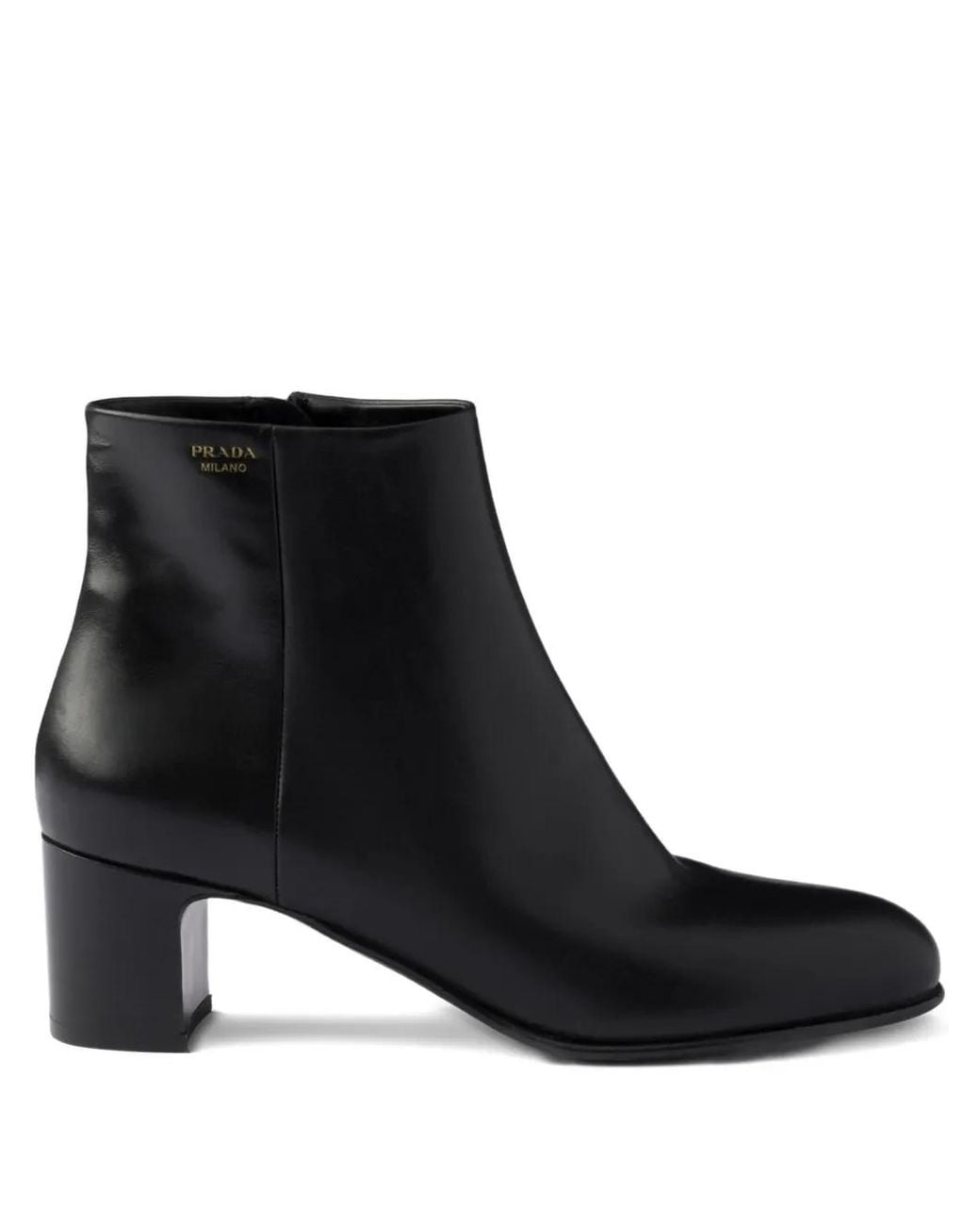 Prada Black Leather Ankle Boots 55