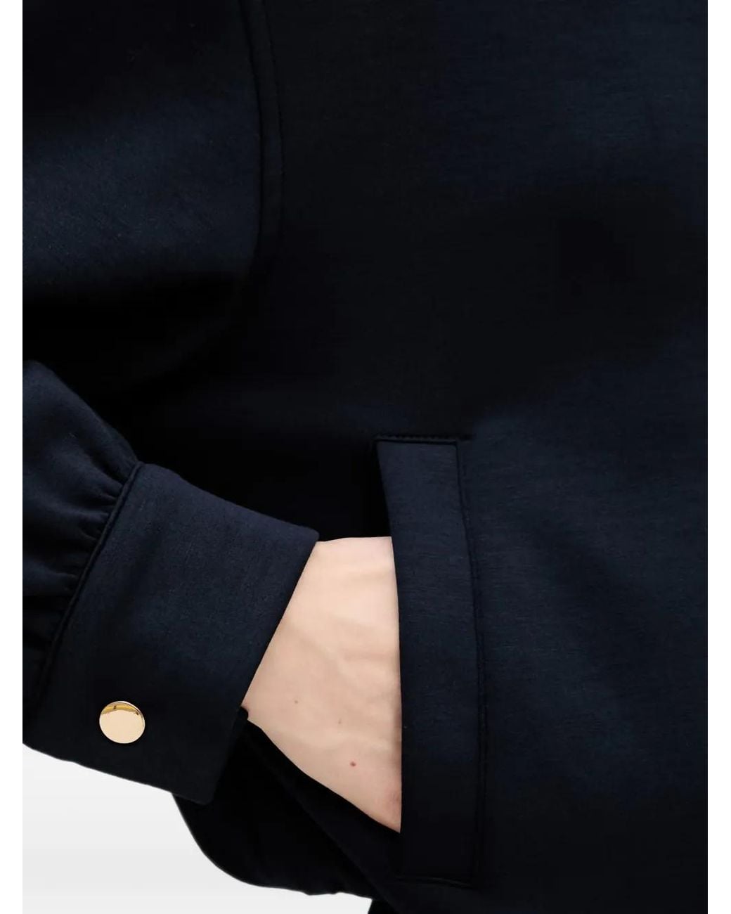 Ouí Blue High-Neck Zip-Up Bomber Jacket