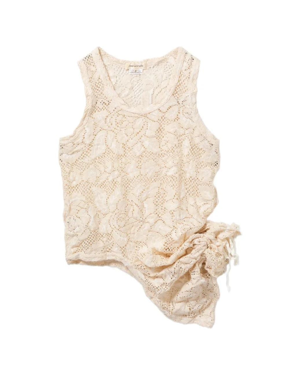 Comme des Garçons White Floral-Embroidered Vest