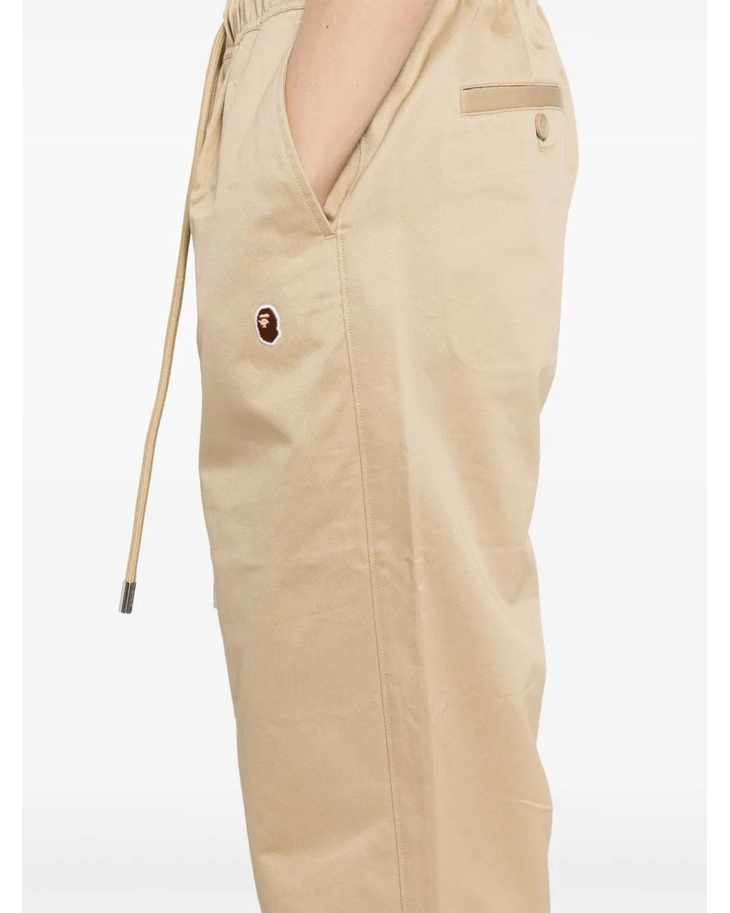 A Bathing Ape Natural Ape-Head One-Point Trousers for men