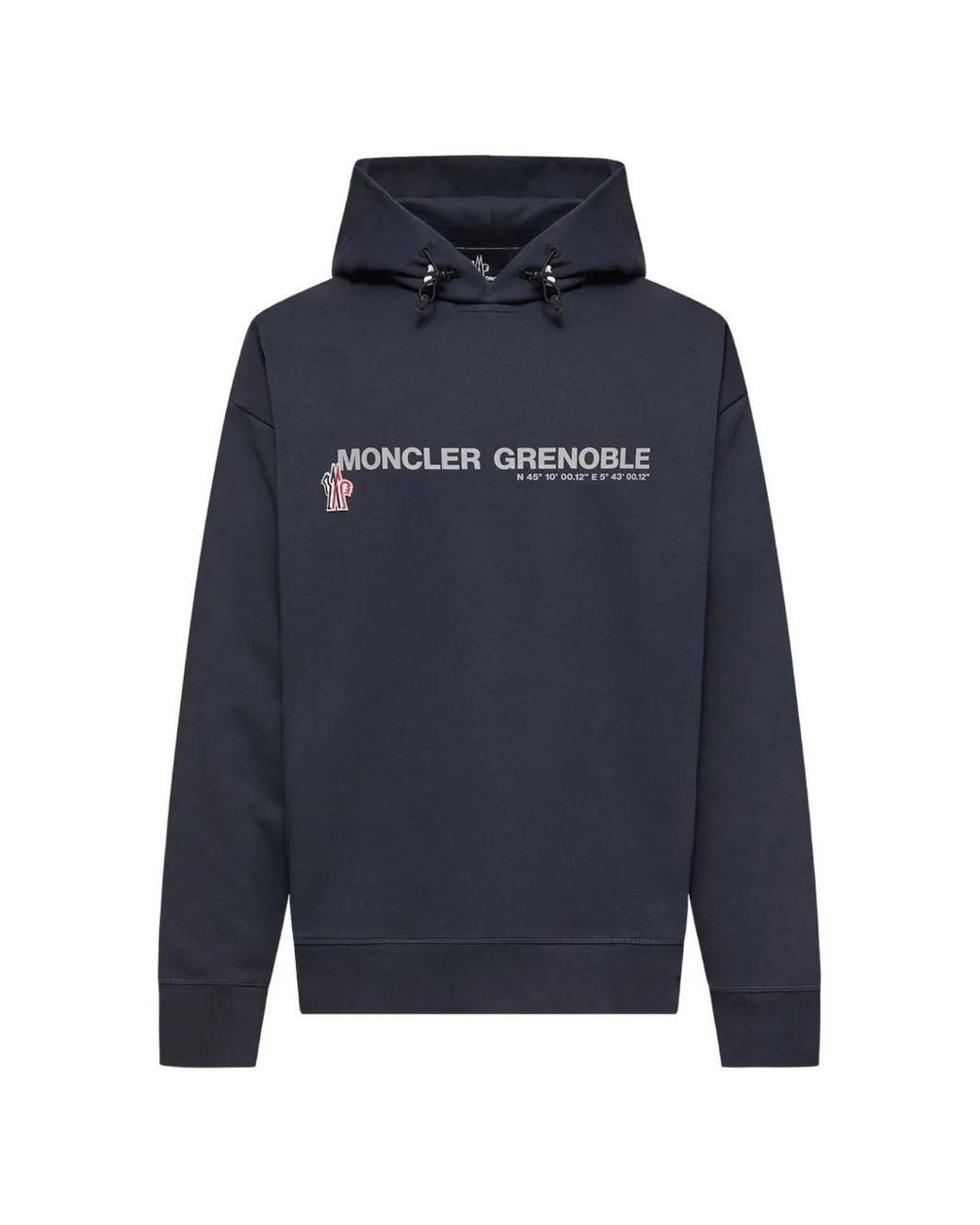 Moncler Blue Logoed Cotton Hoodie for men