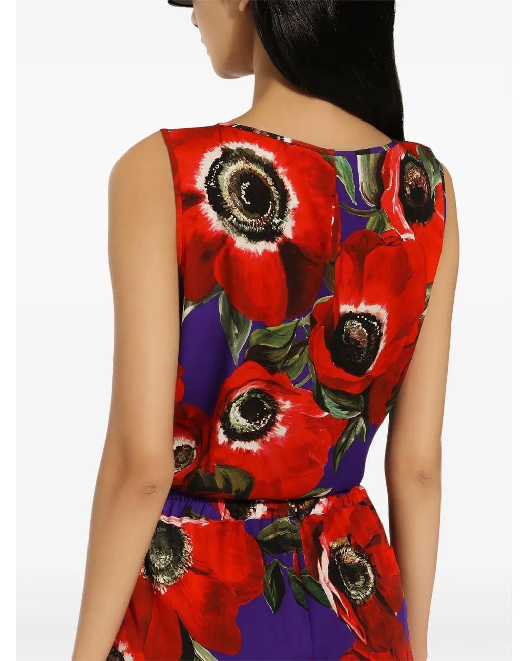 Dolce & Gabbana Red Printed Tank Top