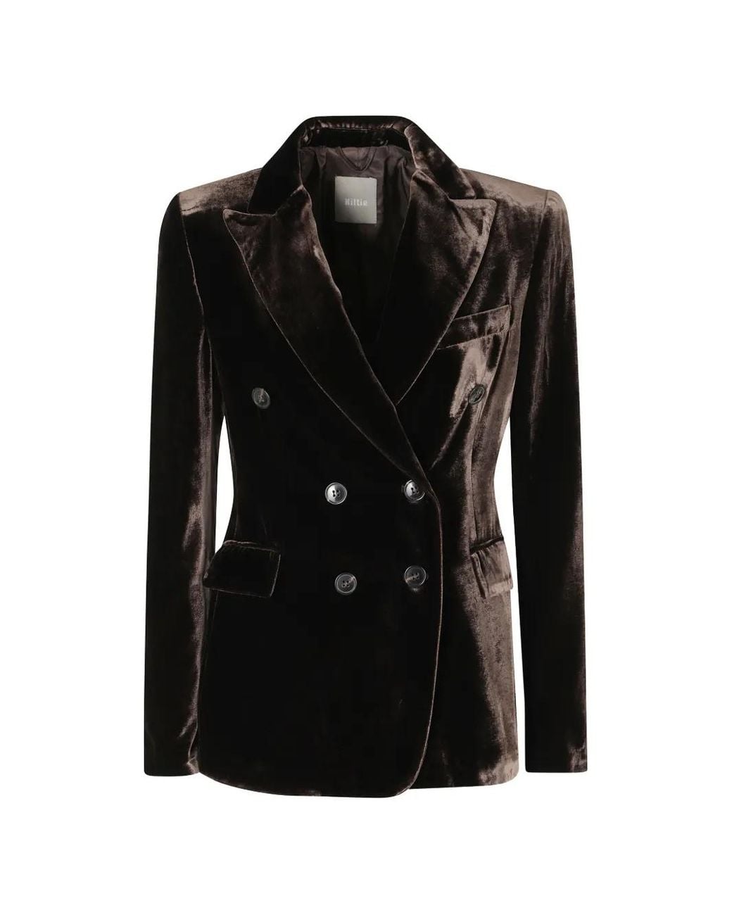 Kiltie Black Lauren Double-Breasted Velvet Jacket