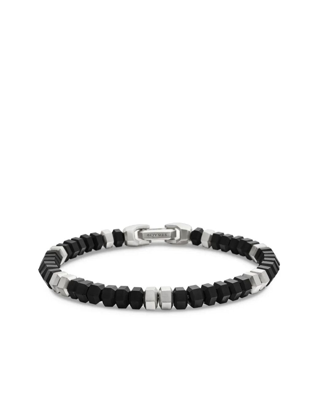 David Yurman White Sterling Hex Bead Bracelet (6Mm) for men