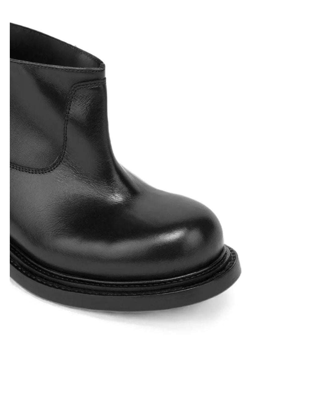 Moschino Black Round-Toe Leather Boots for men