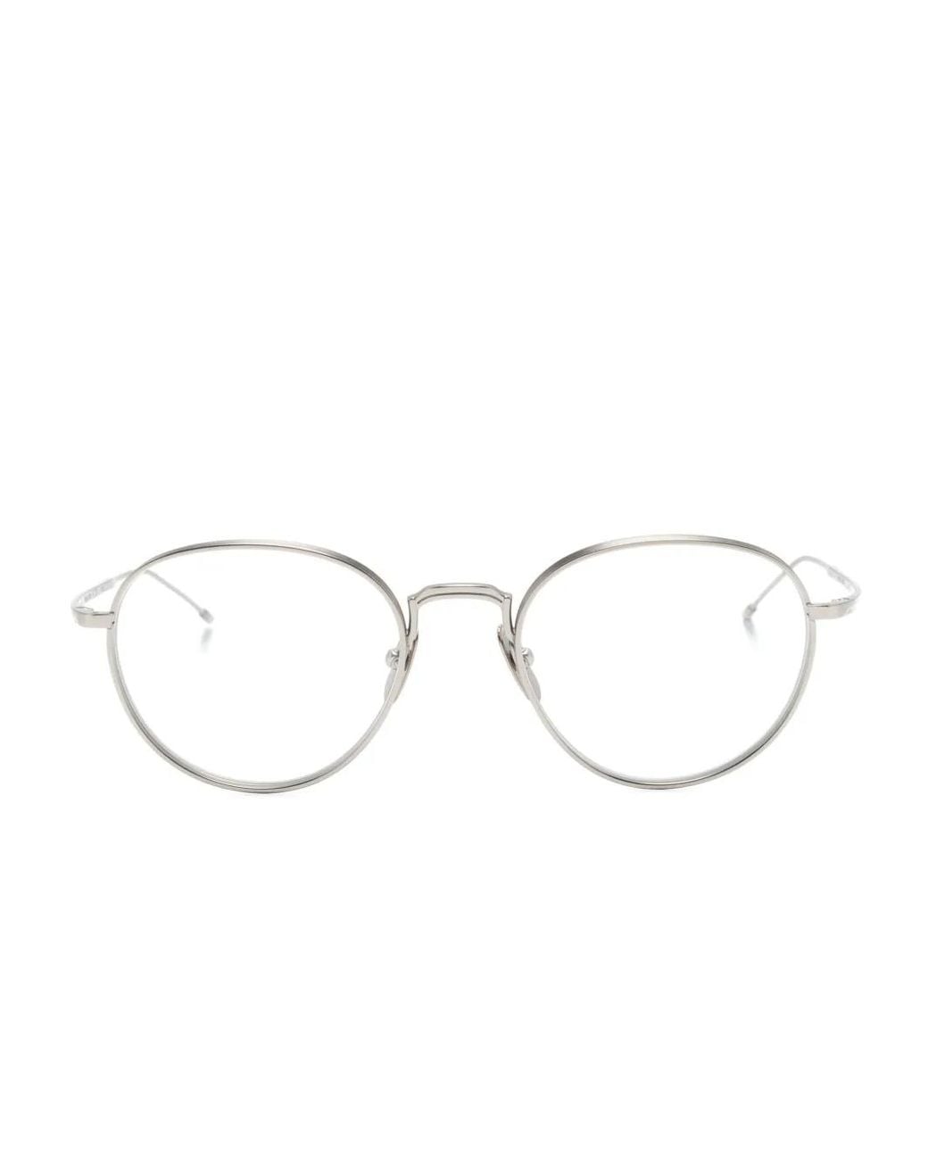 Thom Browne White Round-Frame Glasses