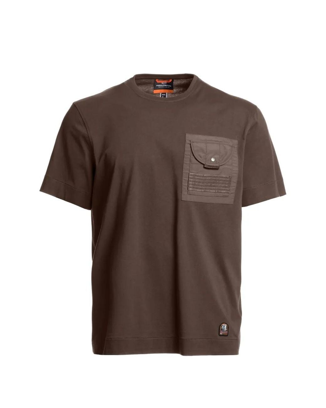 Parajumpers Brown Malham Chest-Pocket T-Shirt for men