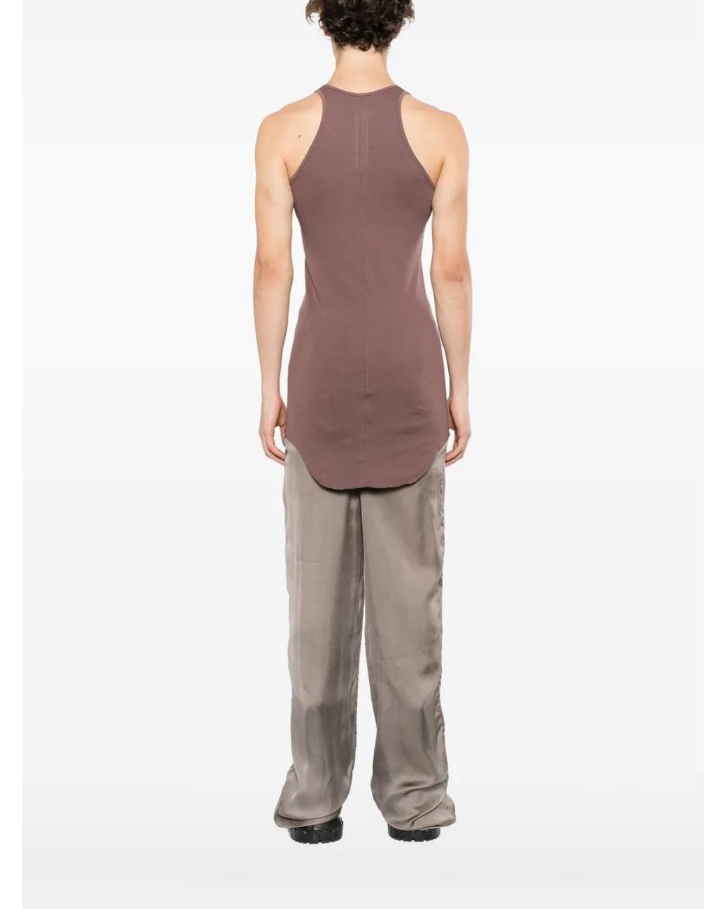 Rick Owens Brown Basic Ribbed Tank for men