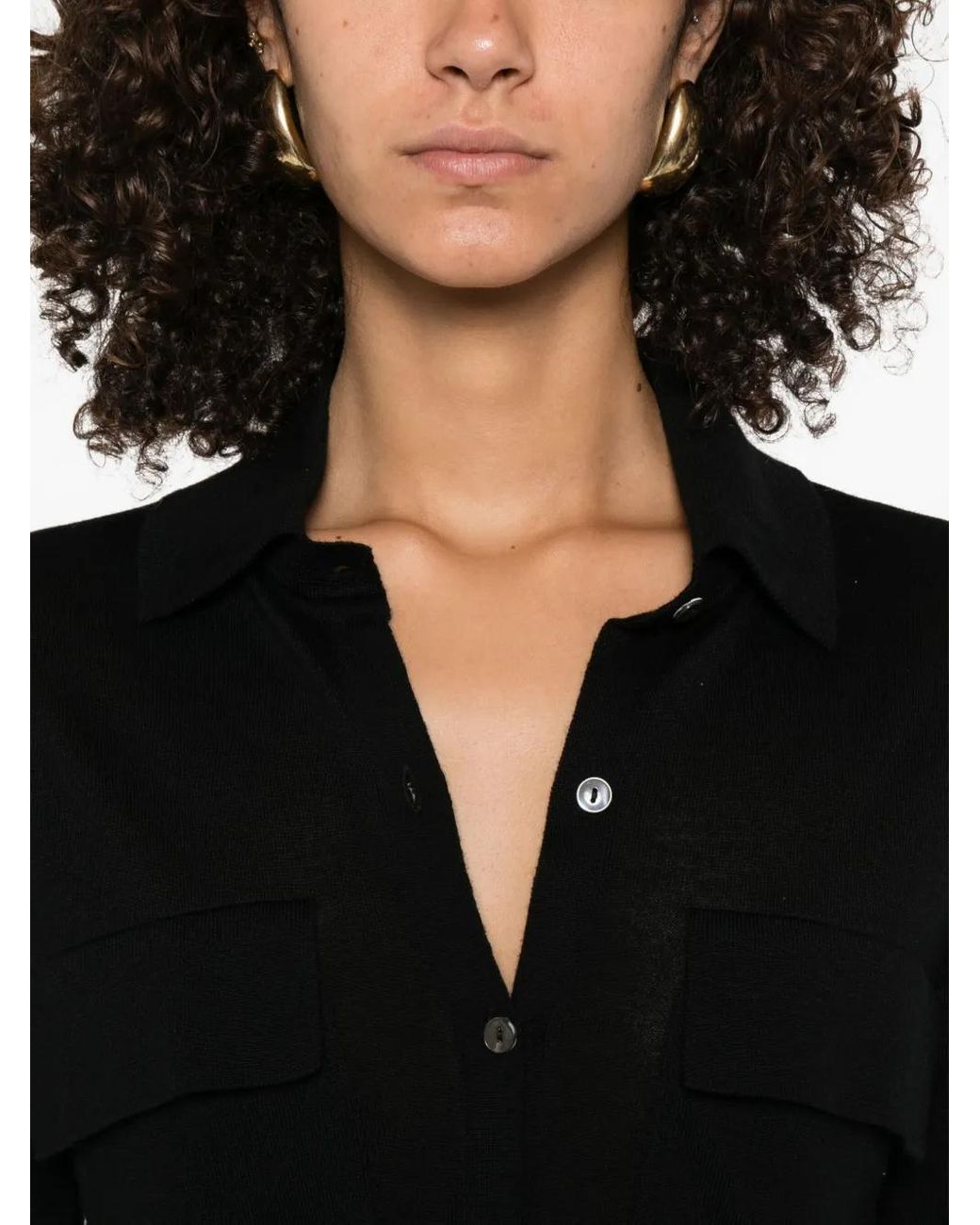 P.A.R.O.S.H. Black Button-Up Bodysuit