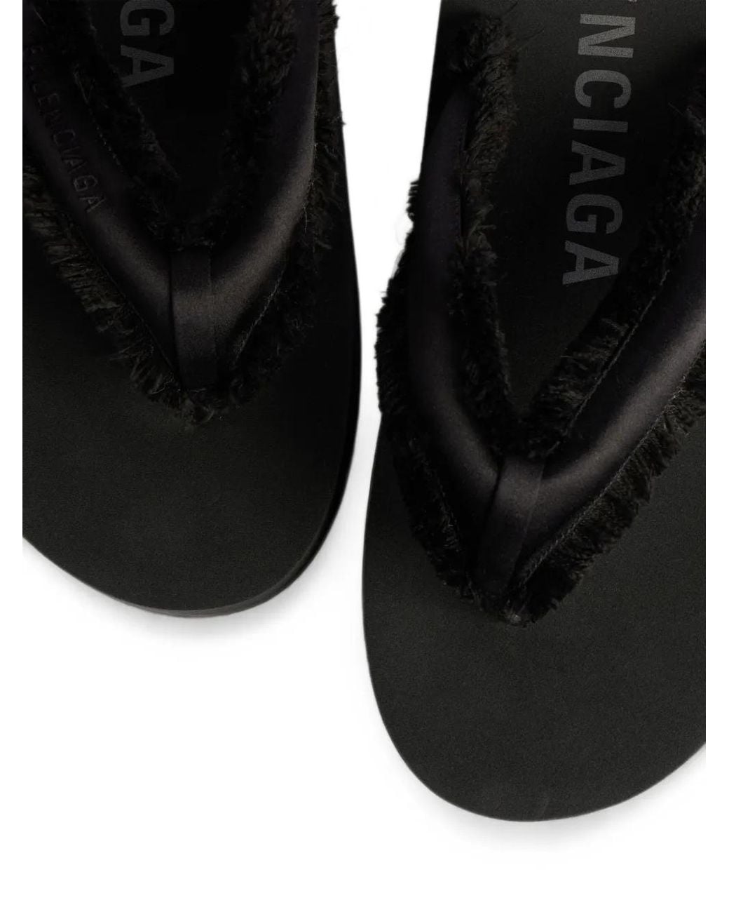 Balenciaga Black Jet Lag Frayed-Edge Sandals