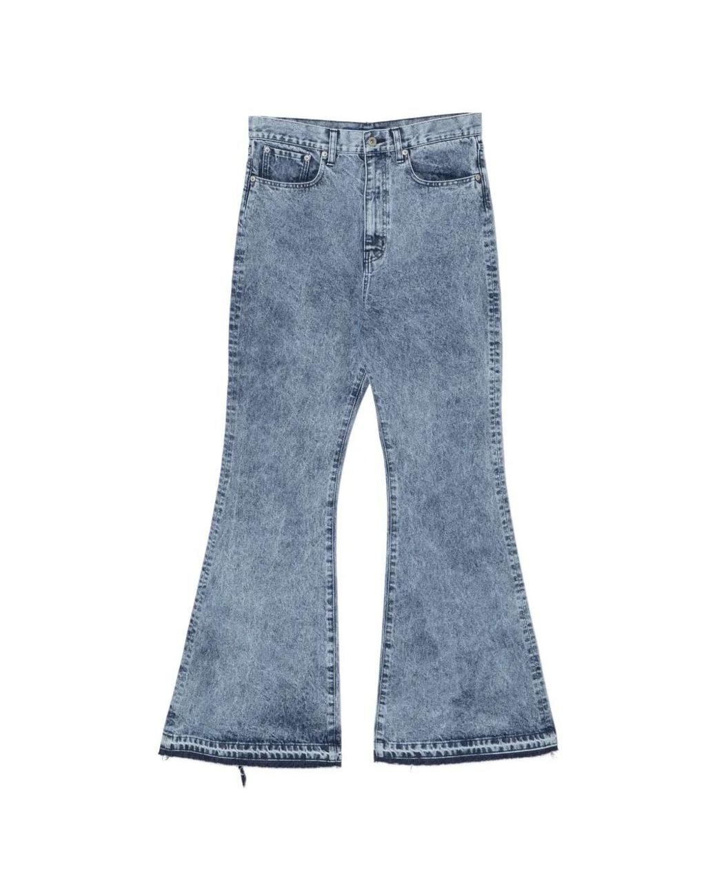 Junya Watanabe Blue Frayed-Hem Jeans for men