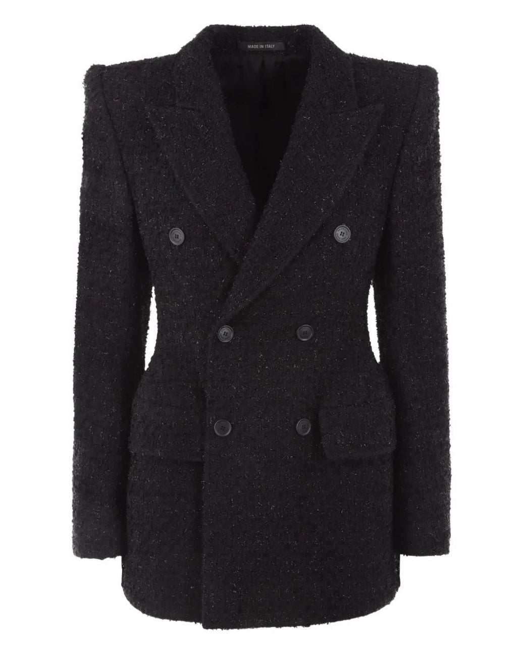 Balenciaga Black Hourglass Tweed Blazer