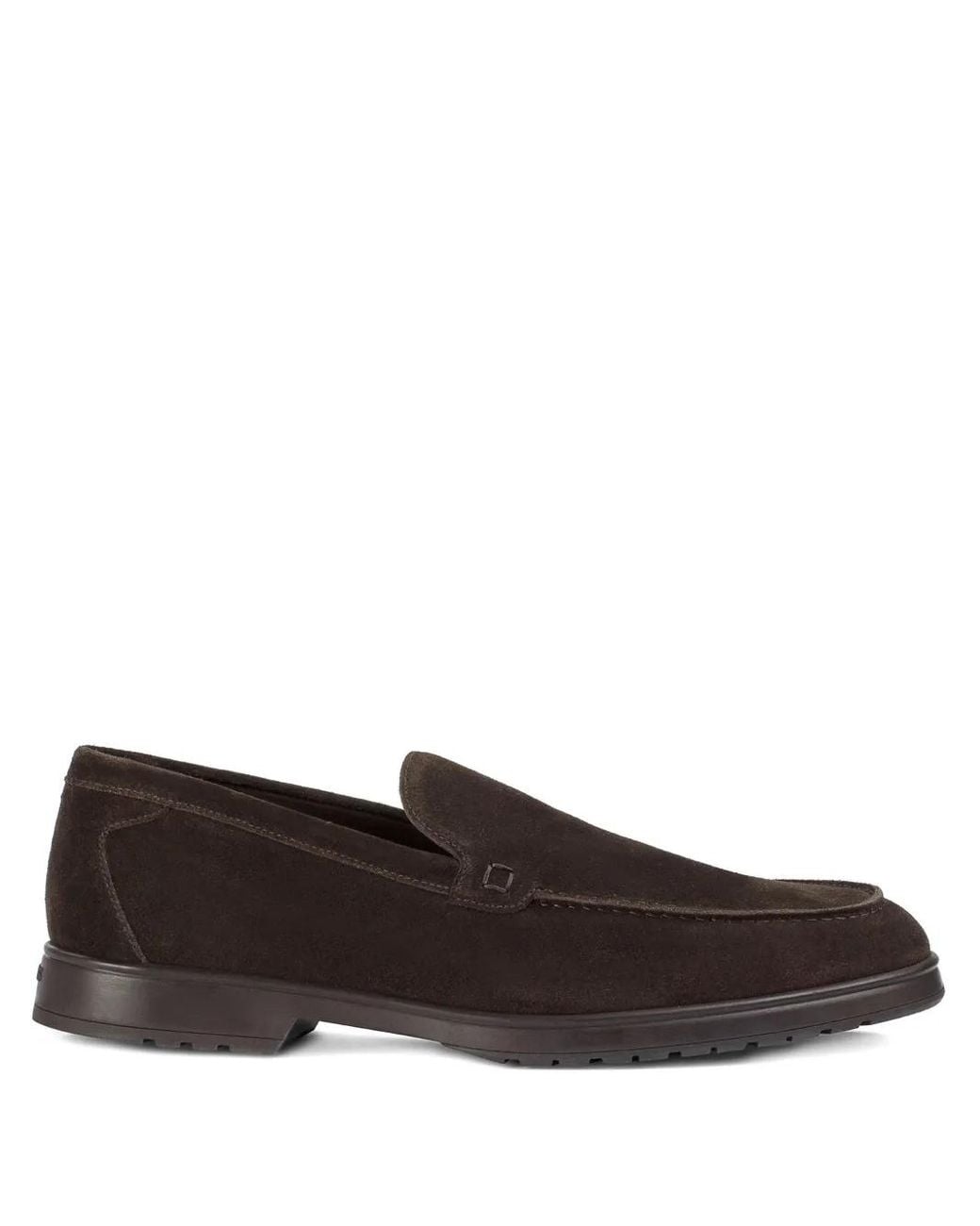Doucal's Brown Slip-On Suede Loafers for men