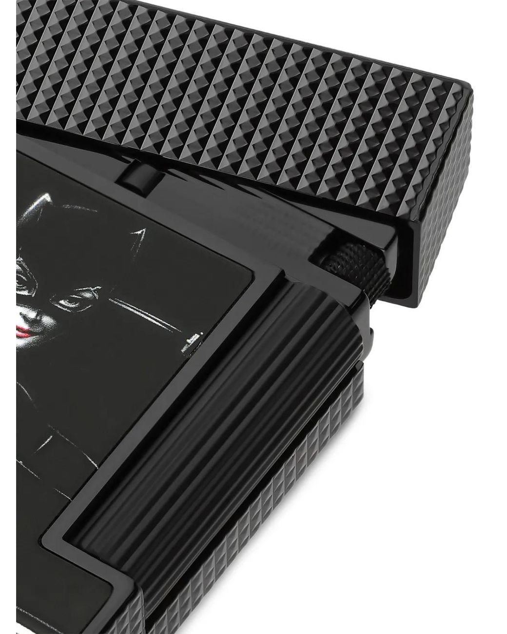 S T Dupont Black Catwoman Diamond-Pattern Lighter