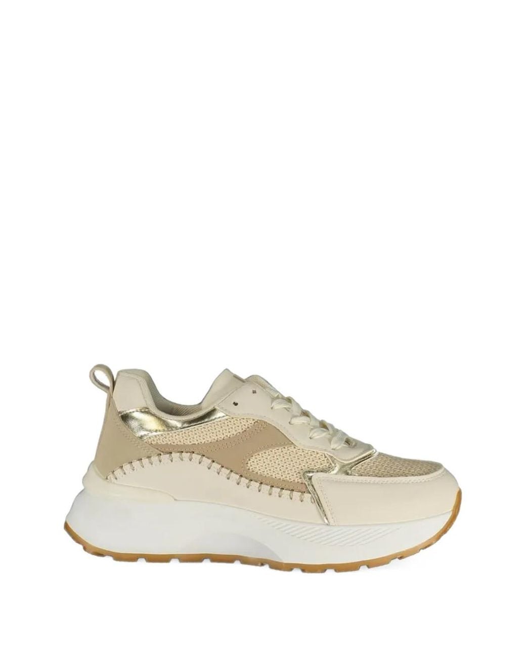 Laura Biagiotti White Panelled Chunky-Sole Sneakers