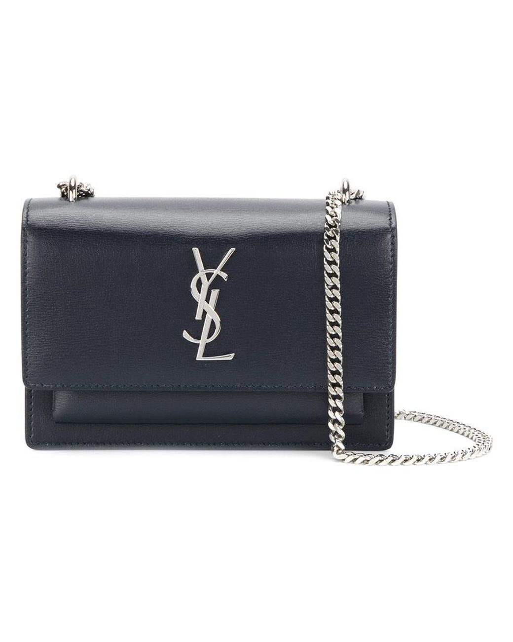 Saint Laurent Monogram Mini Sunset Chain Wallet - Black Crossbody Bags,  Handbags - SNT272758