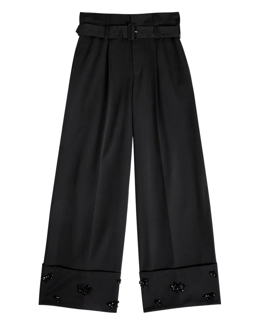 Simone Rocha Black Embellished Belted Trousers for men