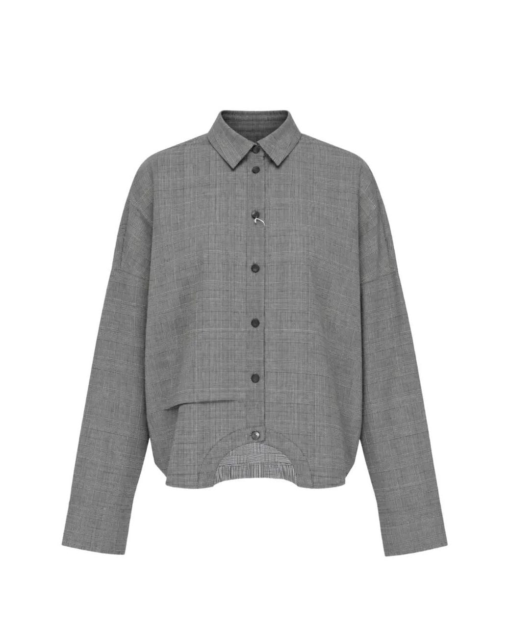 Enfold Gray Symmetry Cropped Shirt