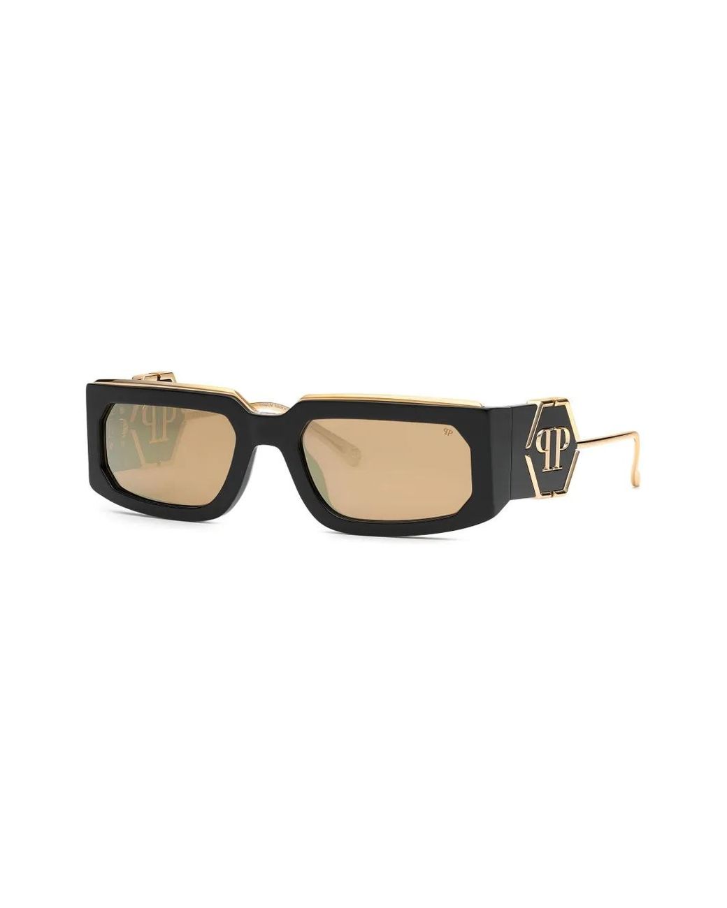 Philipp Plein Brown Rose Venus Rectangle-Frame Sunglasses